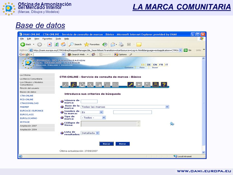 LA MARCA COMUNITARIA Base de datos