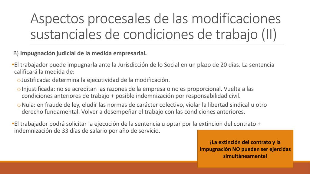 Aspectos procesales de las modificaciones sustanciales de condiciones de trabajo (II)
