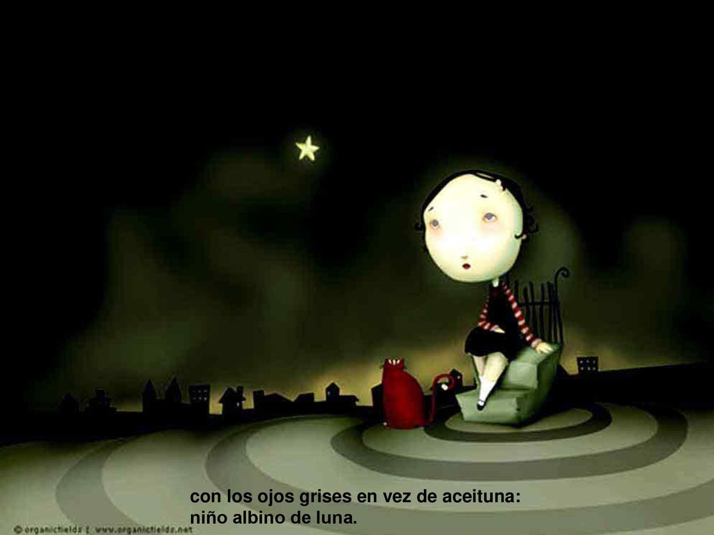 con los ojos grises en vez de aceituna: niño albino de luna.