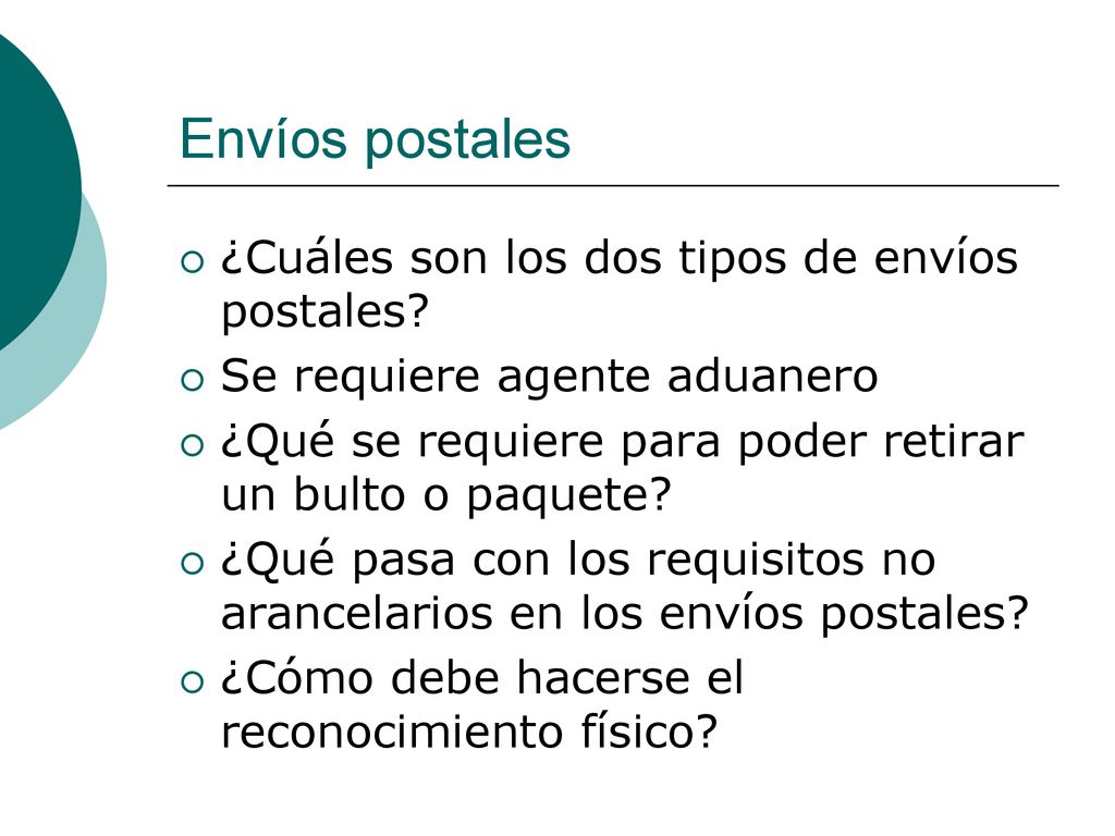 Envíos postales ¿Cuáles son los dos tipos de envíos postales