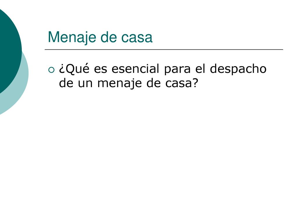 Menaje de casa ¿Qué es esencial para el despacho de un menaje de casa