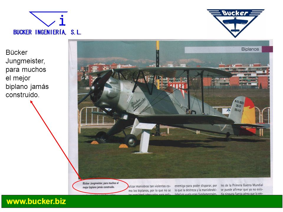 Bücker Jungmeister, para muchos el mejor biplano jamás construido.