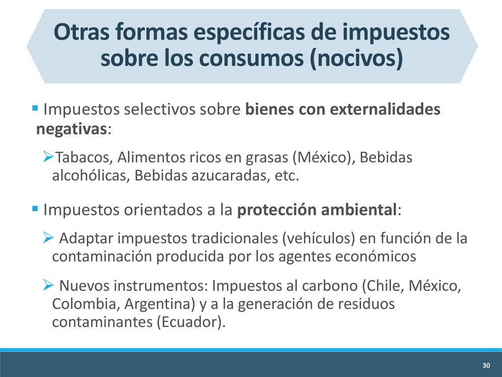 Otras formas específicas de impuestos sobre los consumos (nocivos)