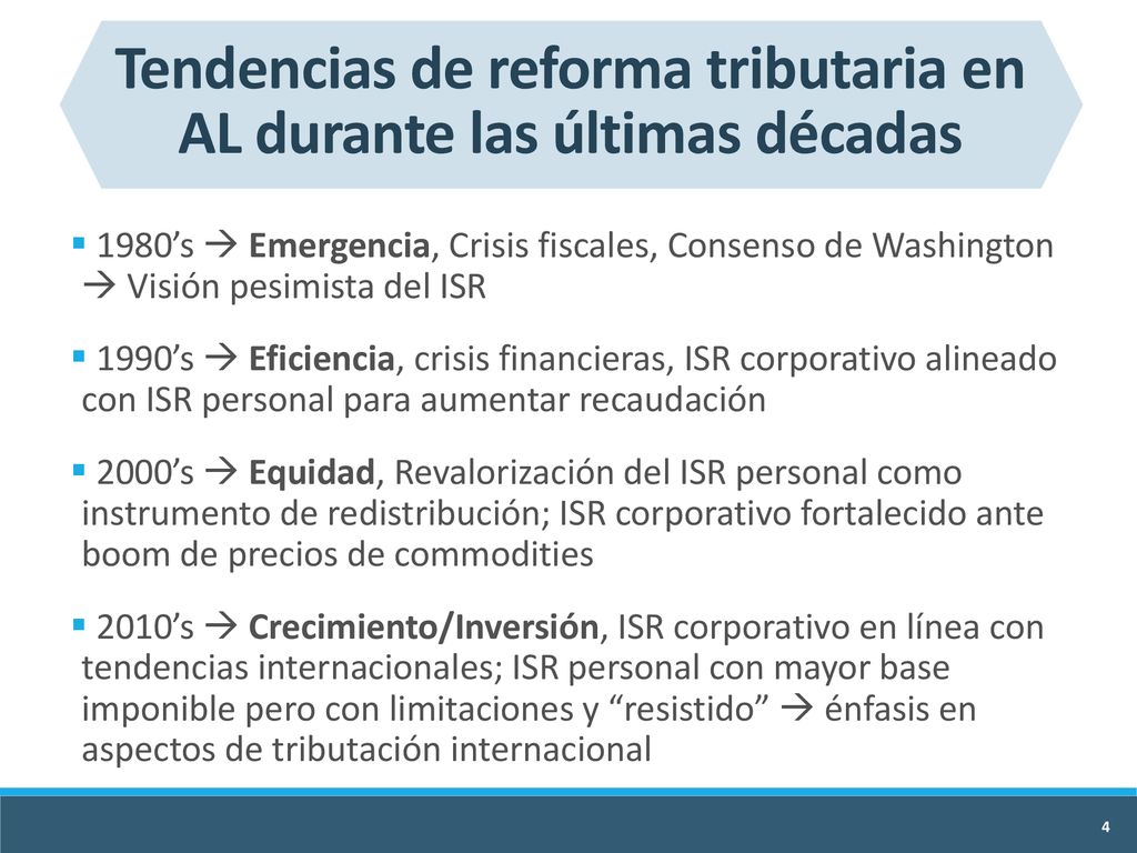 Tendencias de reforma tributaria en AL durante las últimas décadas