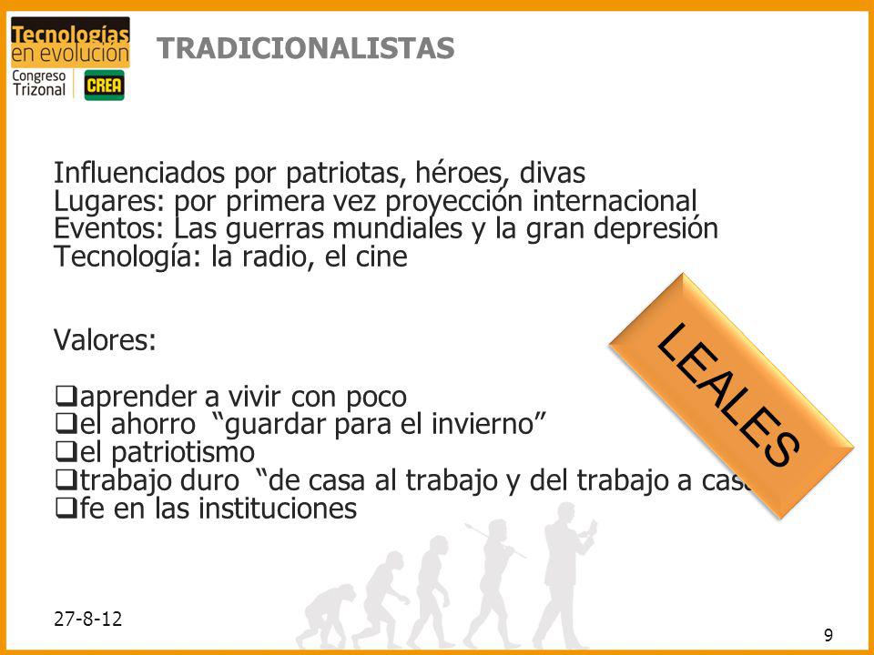 LEALES TRADICIONALISTAS Influenciados por patriotas, héroes, divas