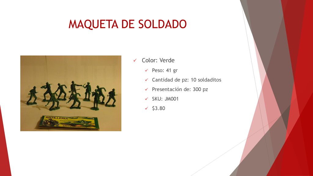 MAQUETA DE SOLDADO Color: Verde Peso: 41 gr