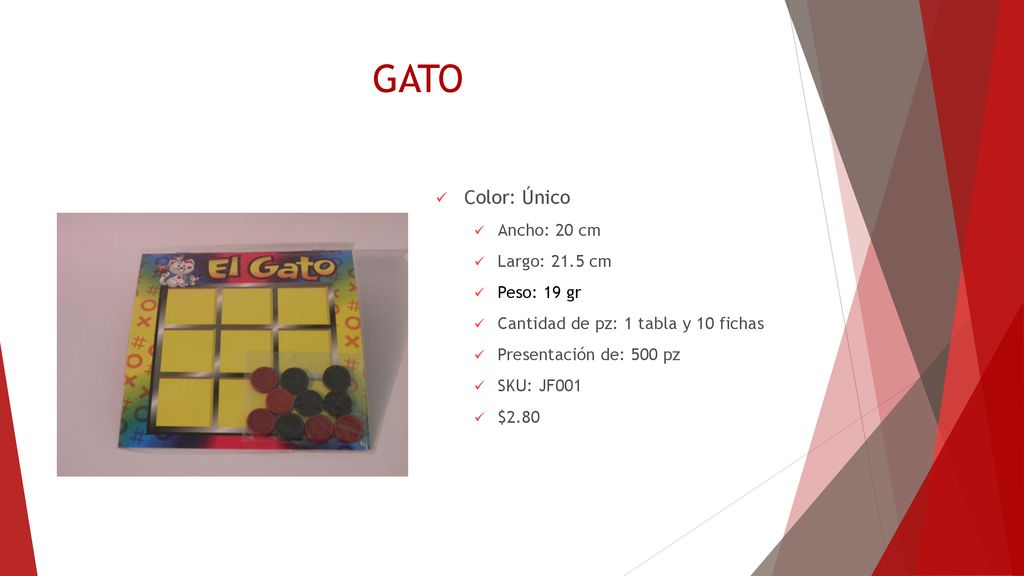 GATO Color: Único Ancho: 20 cm Largo: 21.5 cm Peso: 19 gr