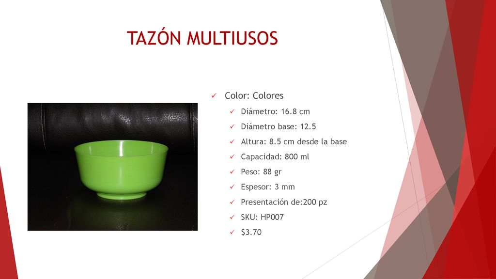 TAZÓN MULTIUSOS Color: Colores Diámetro: 16.8 cm Diámetro base: 12.5