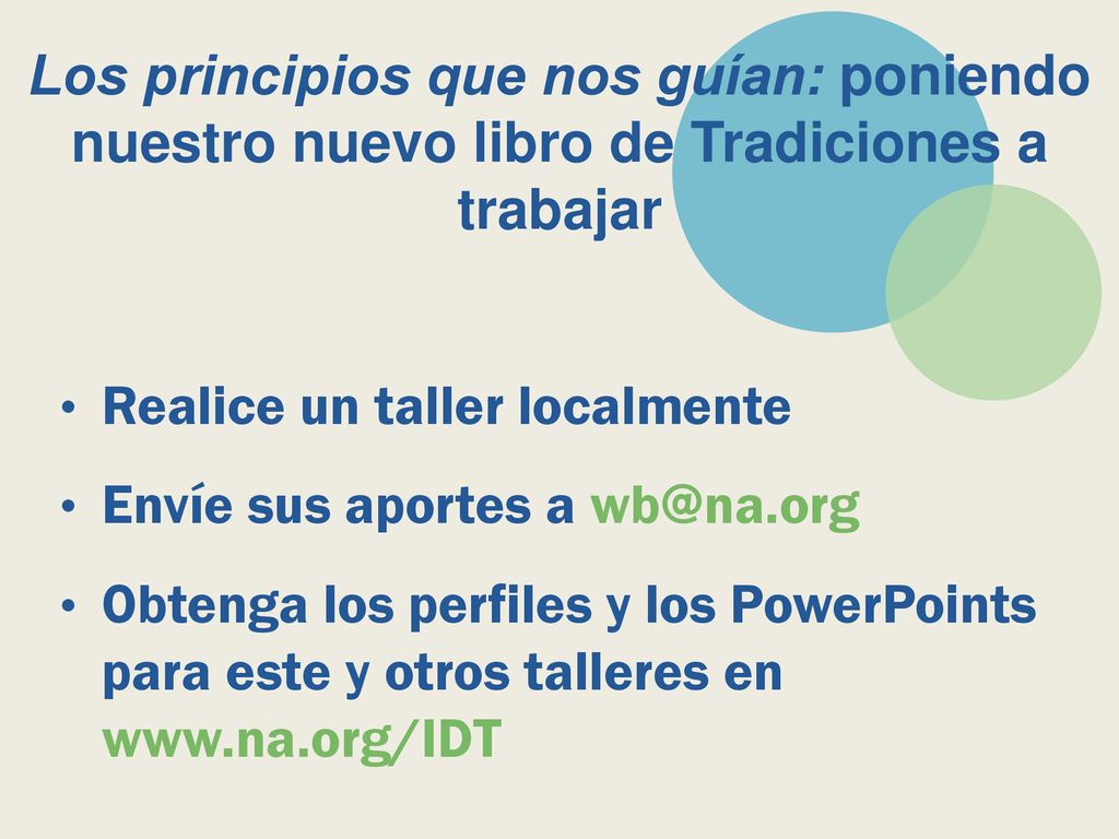 Los principios que nos guían: poniendo nuestro nuevo libro de Tradiciones a trabajar