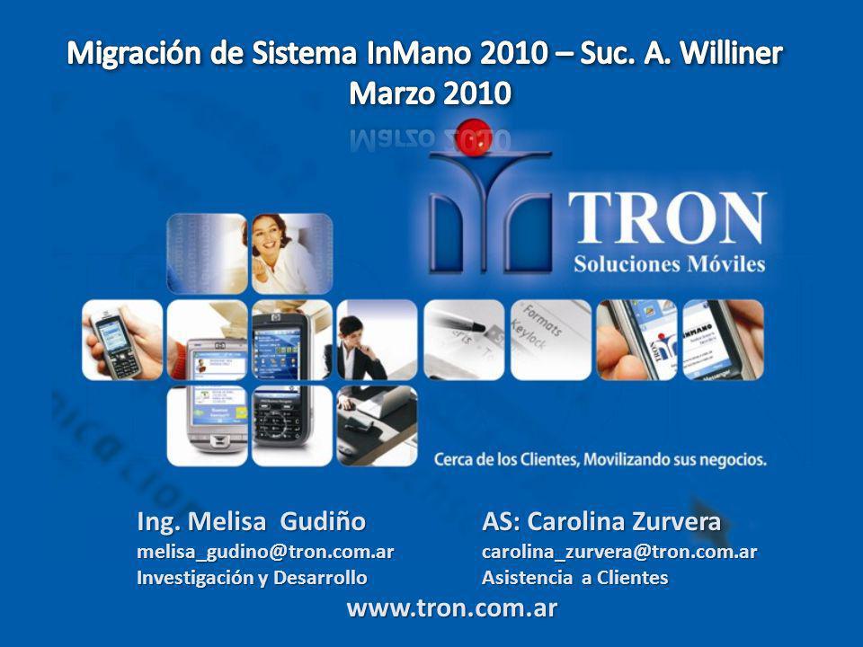 Migración de Sistema InMano 2010 – Suc. A. Williner Marzo 2010