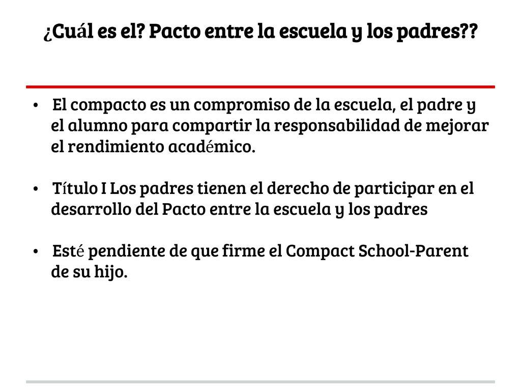 ¿Cuál es el Pacto entre la escuela y los padres