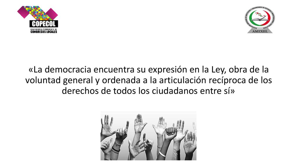 «La democracia encuentra su expresión en la Ley, obra de la voluntad general y ordenada a la articulación recíproca de los derechos de todos los ciudadanos entre sí»