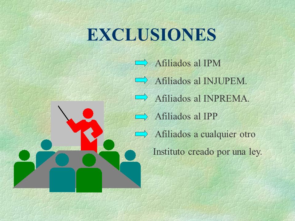 EXCLUSIONES Afiliados al IPM Afiliados al INJUPEM.