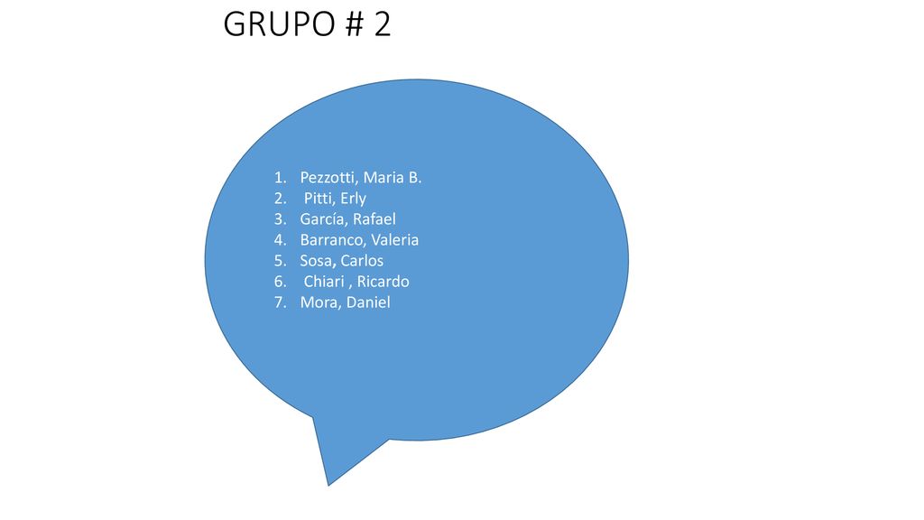 GRUPO # 2 Pezzotti, Maria B. Pitti, Erly García, Rafael