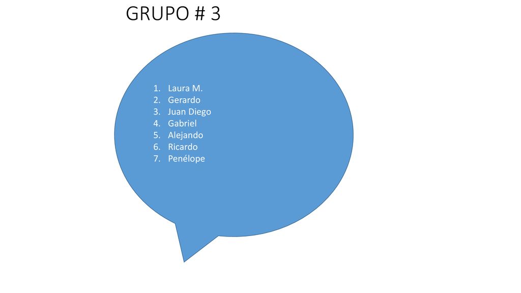 GRUPO # 3 Laura M. Gerardo Juan Diego Gabriel Alejando Ricardo