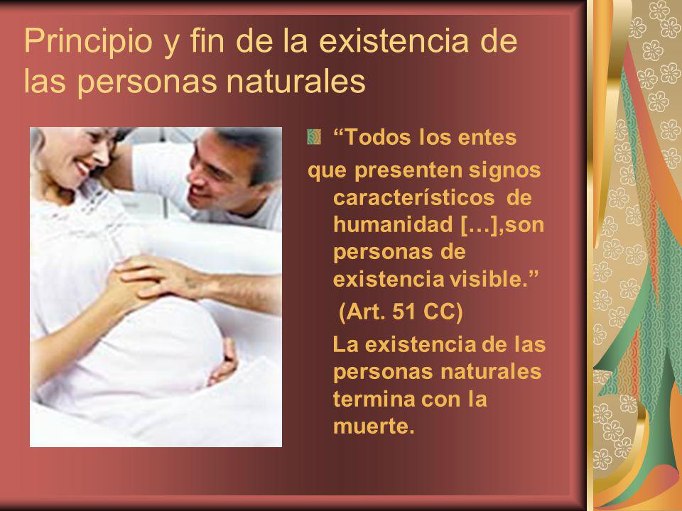 Principio y fin de la existencia de las personas naturales