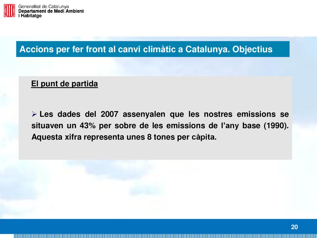Accions per fer front al canvi climàtic a Catalunya. Objectius