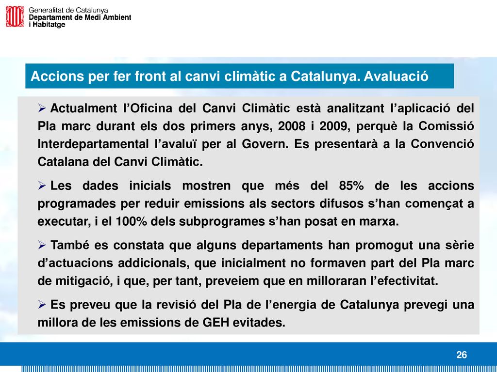 Accions per fer front al canvi climàtic a Catalunya. Avaluació