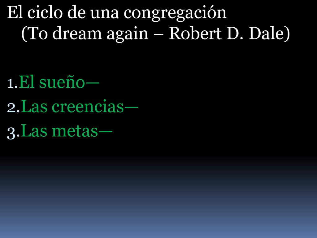El ciclo de una congregación (To dream again – Robert D. Dale)