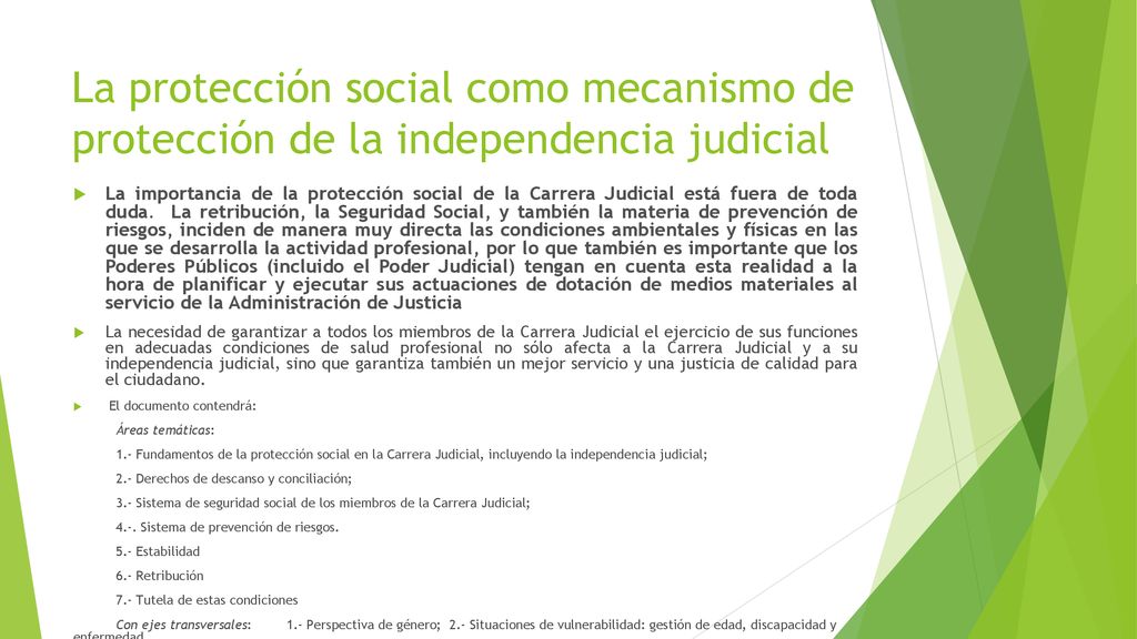 La protección social como mecanismo de protección de la independencia judicial