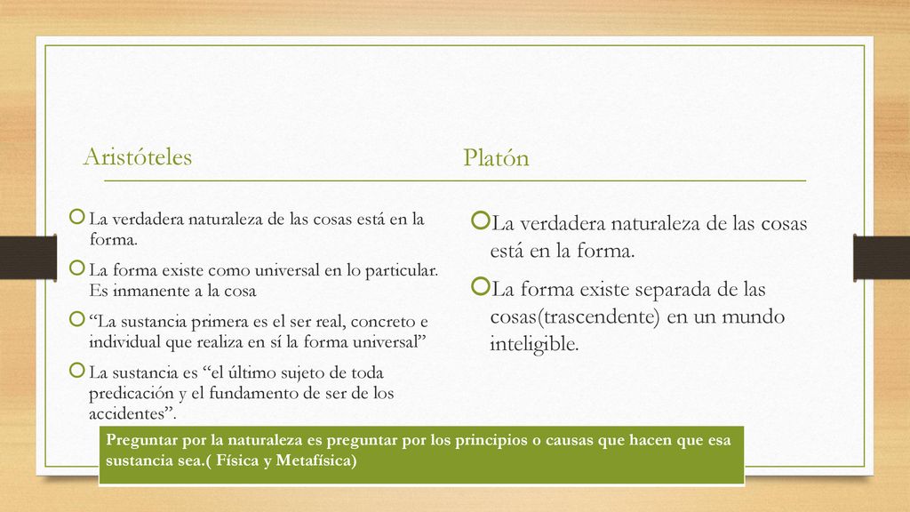 Aristóteles Platón. La verdadera naturaleza de las cosas está en la forma.