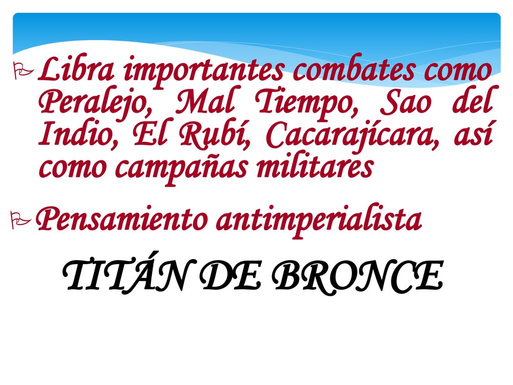 Libra importantes combates como Peralejo, Mal Tiempo, Sao del Indio, El Rubí, Cacarajícara, así como campañas militares