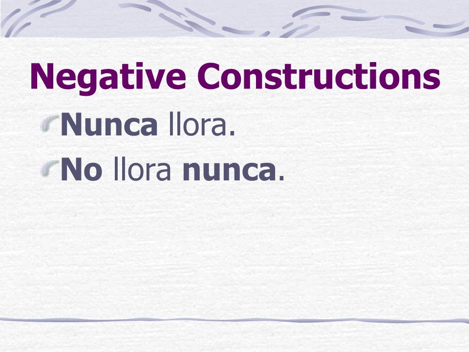 Negative Constructions