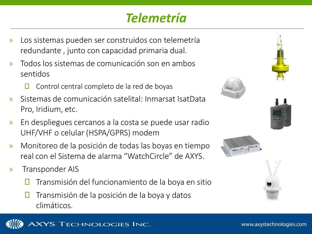 Telemetría Los sistemas pueden ser construidos con telemetría redundante , junto con capacidad primaria dual.