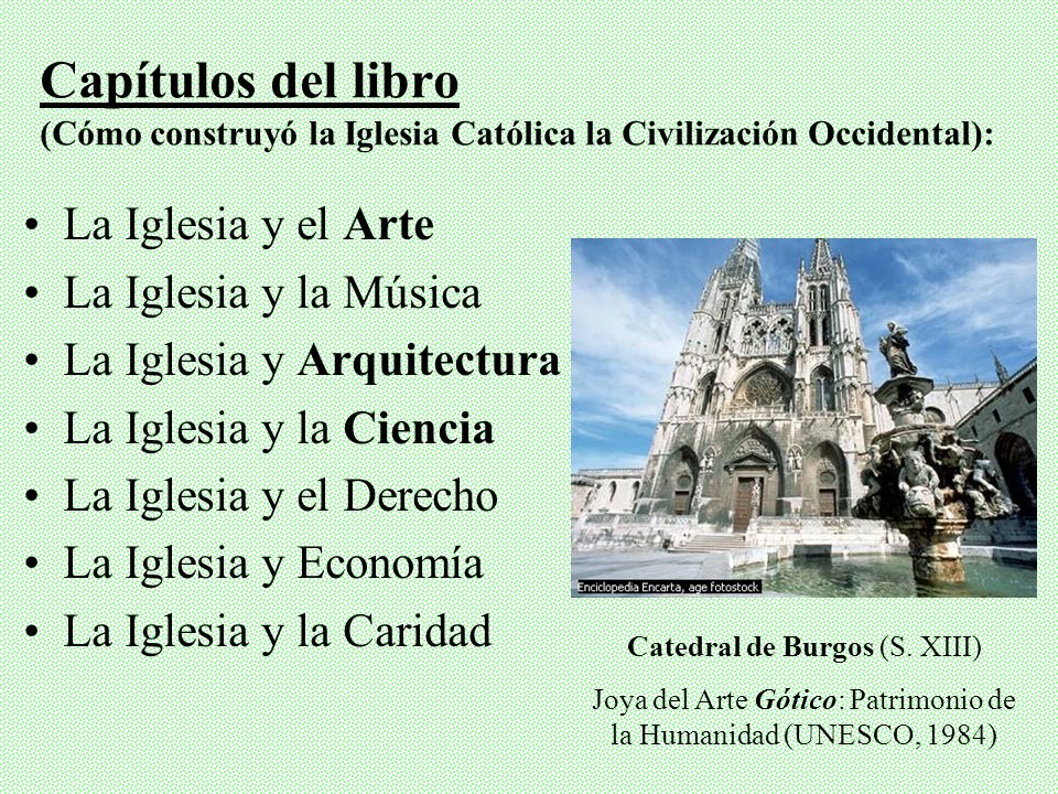 Capítulos del libro (Cómo construyó la Iglesia Católica la Civilización Occidental):