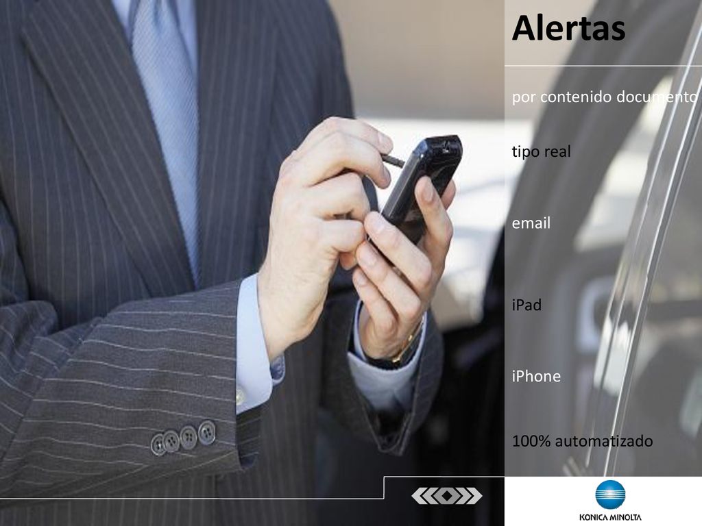 Alertas por contenido documento tipo real  iPad iPhone
