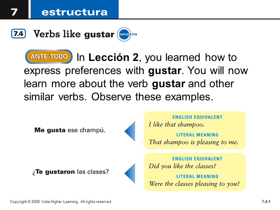 In Lección 2, you learned how to express preferences with gustar