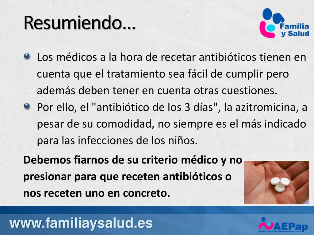 Antibiotico ninos 3 dias