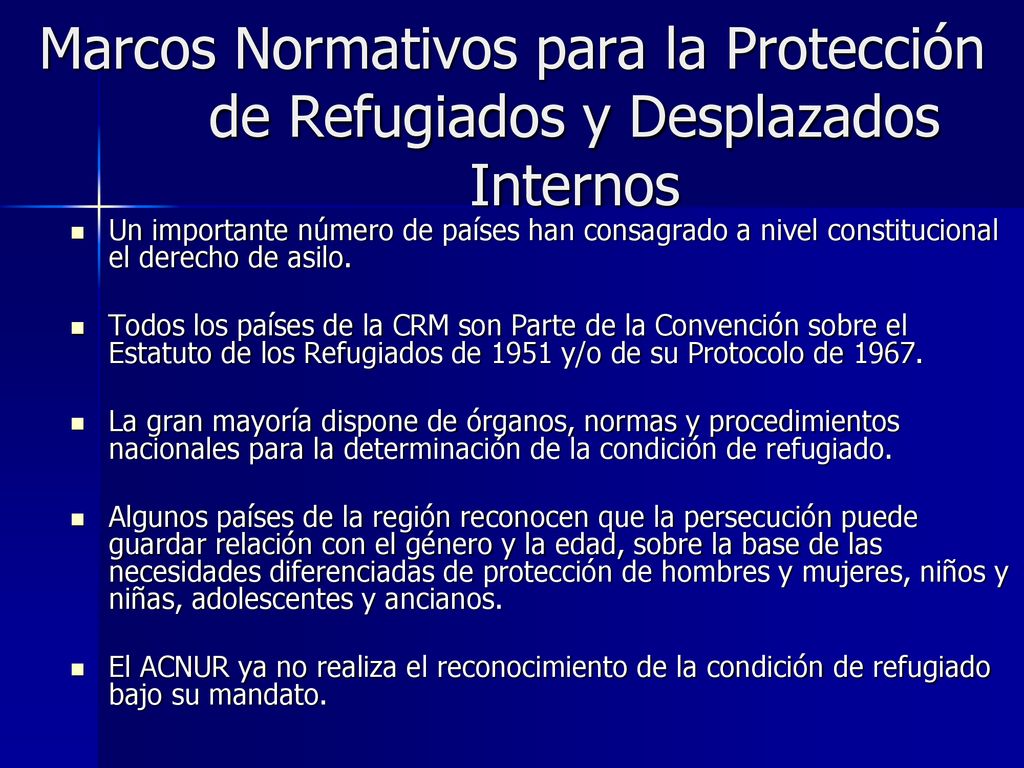 Marcos Normativos para la Protección de Refugiados y Desplazados Internos