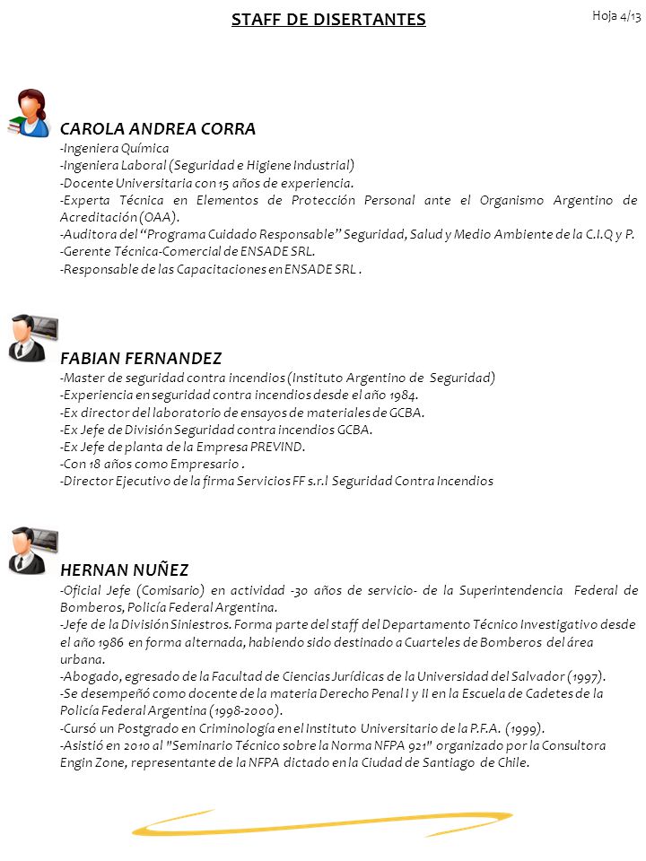 STAFF DE DISERTANTES CAROLA ANDREA CORRA FABIAN FERNANDEZ HERNAN NUÑEZ
