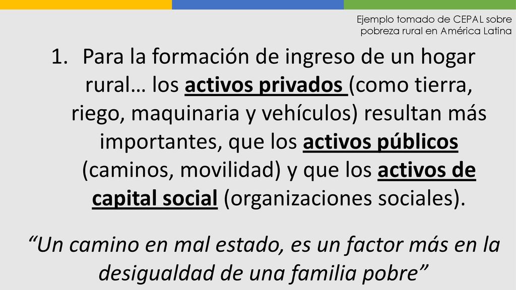 Ejemplo tomado de CEPAL sobre pobreza rural en América Latina