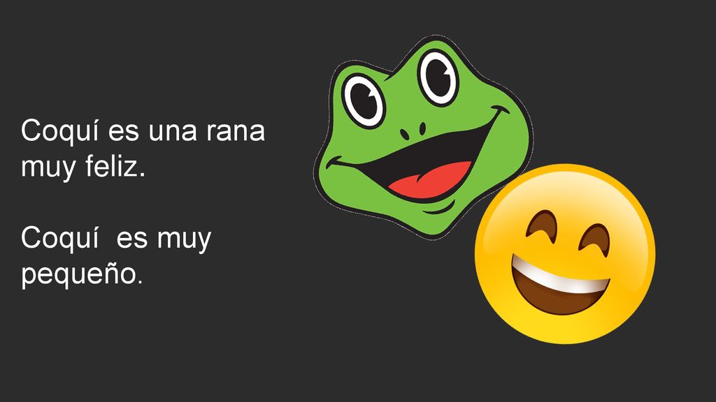 Coquí es una rana muy feliz. Coquí es muy pequeño.
