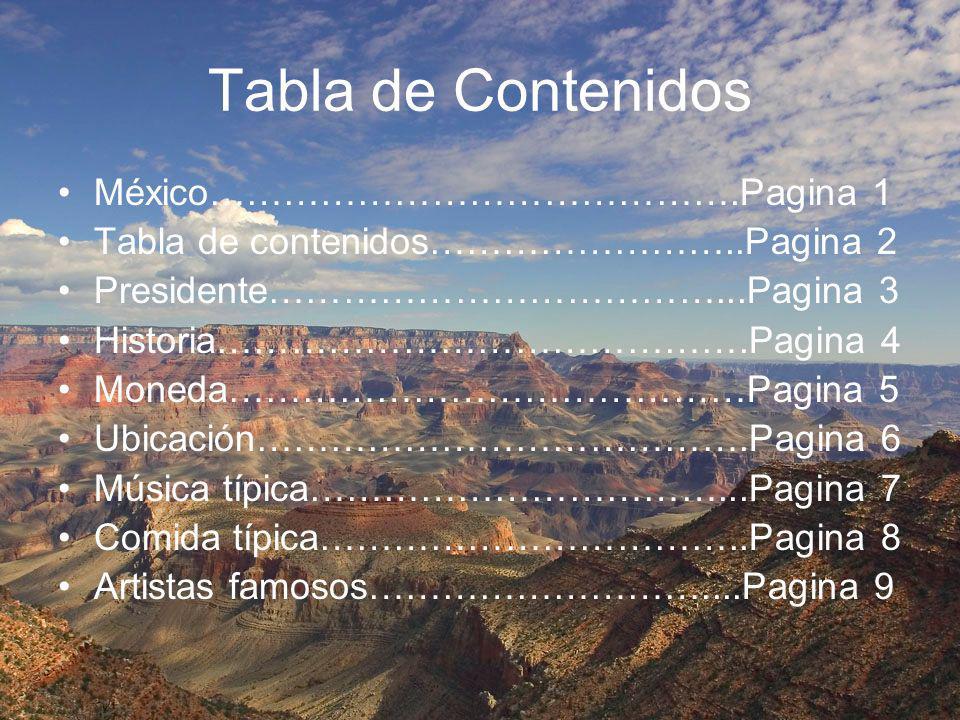 Tabla de Contenidos México…………………………………….Pagina 1