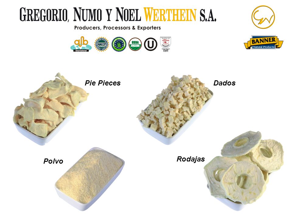 Pie Pieces Dados Rodajas Polvo
