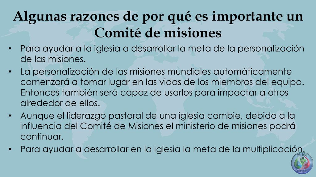 Algunas razones de por qué es importante un Comité de misiones