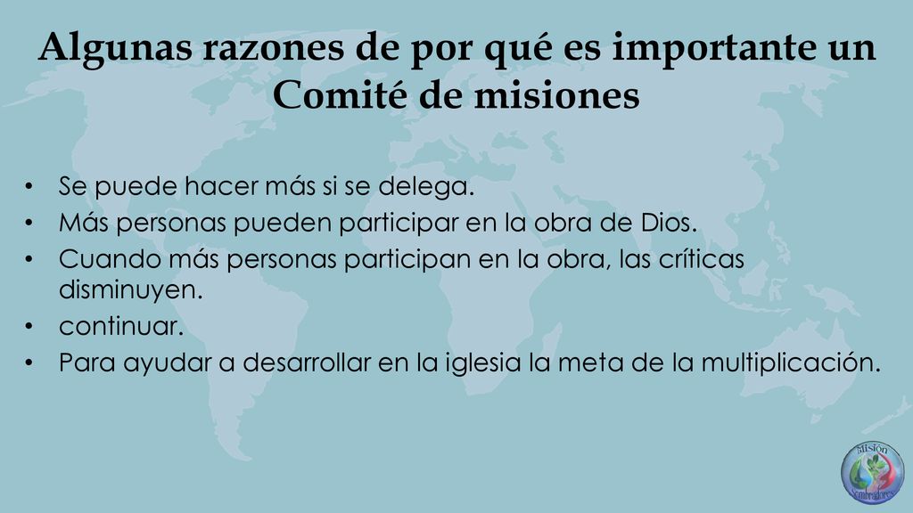 Algunas razones de por qué es importante un Comité de misiones