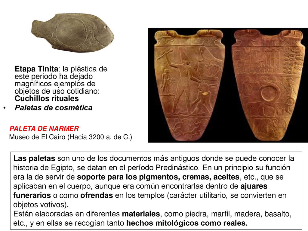 Etapa Tinita: la plástica de este periodo ha dejado magníficos ejemplos de objetos de uso cotidiano: Cuchillos rituales