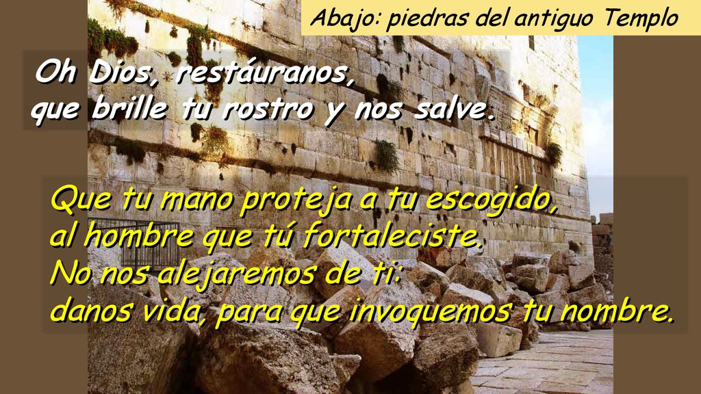 Que tu mano proteja a tu escogido, al hombre que tú fortaleciste.