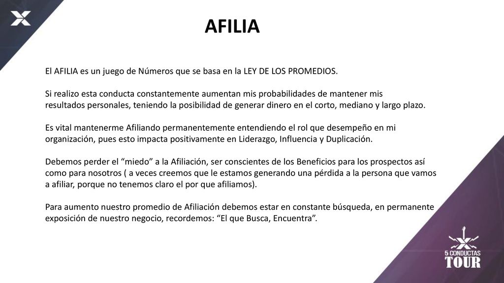 AFILIA El AFILIA es un juego de Números que se basa en la LEY DE LOS PROMEDIOS.