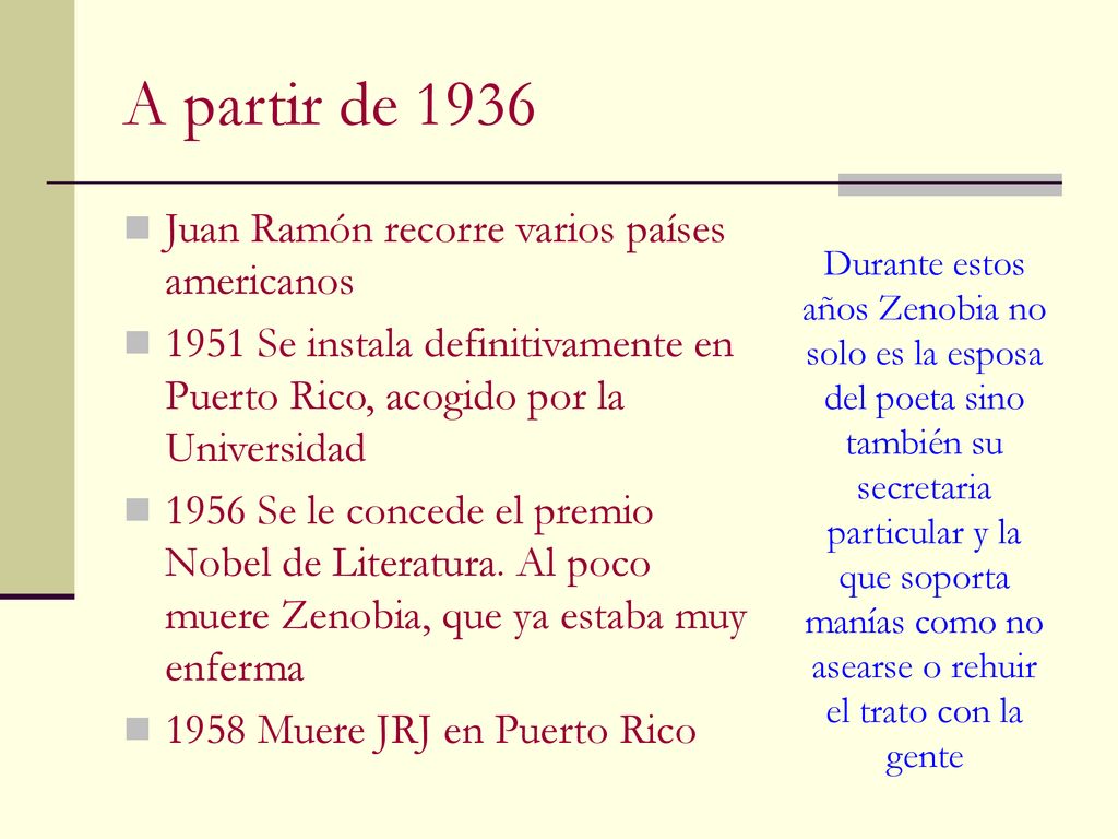 A partir de 1936 Juan Ramón recorre varios países americanos