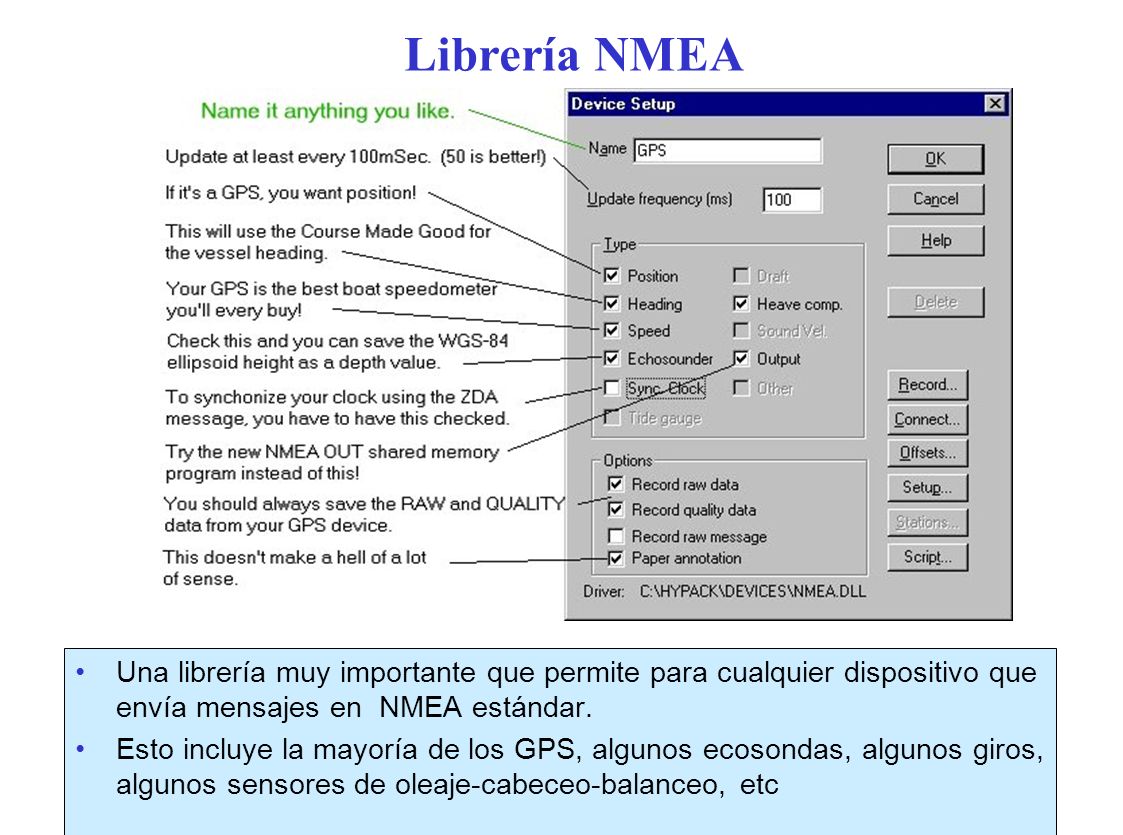 Librería NMEA Una librería muy importante que permite para cualquier dispositivo que envía mensajes en NMEA estándar.