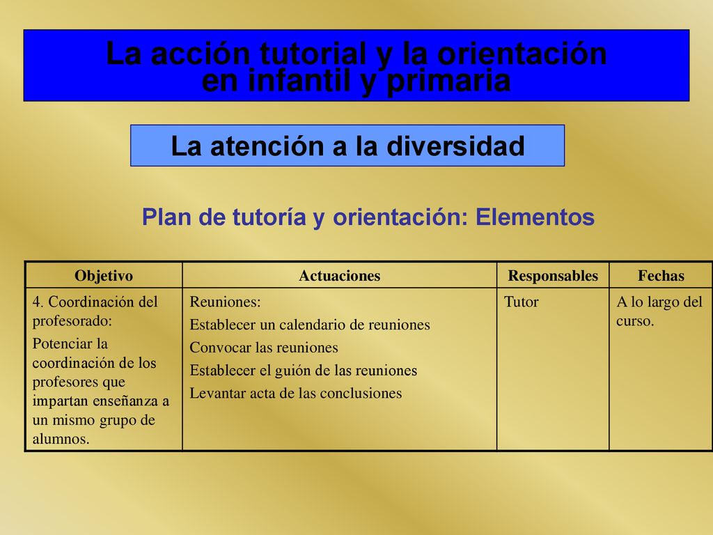 La acción tutorial y la orientación en infantil y primaria
