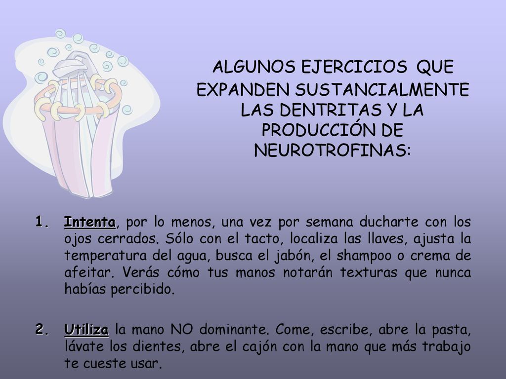 ALGUNOS EJERCICIOS QUE EXPANDEN SUSTANCIALMENTE LAS DENTRITAS Y LA PRODUCCIÓN DE NEUROTROFINAS: