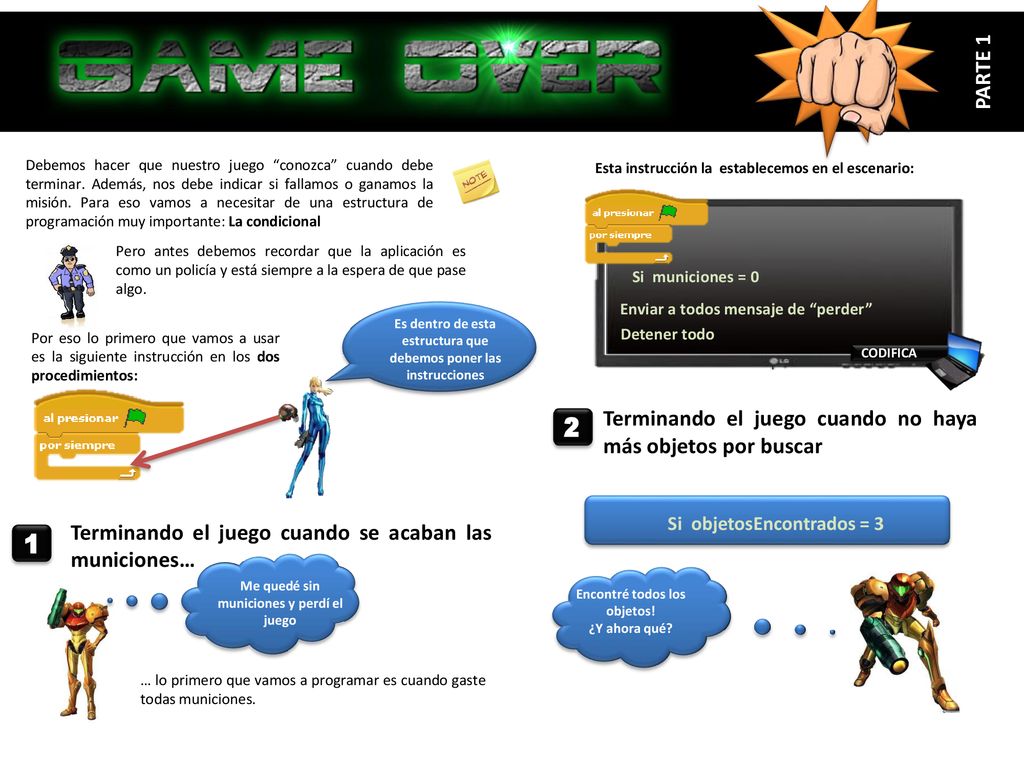 2 1 PARTE 1 Terminando el juego cuando no haya más objetos por buscar
