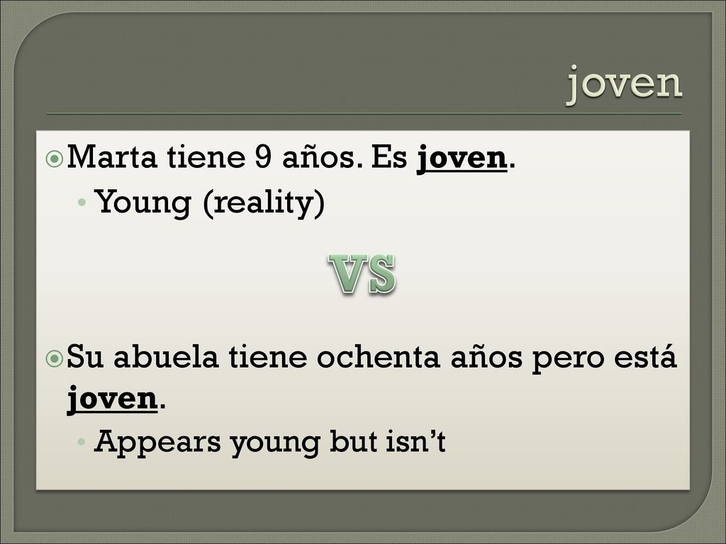 VS joven Marta tiene 9 años. Es joven. Young (reality)