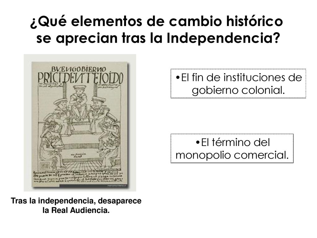 ¿Qué elementos de cambio histórico se aprecian tras la Independencia